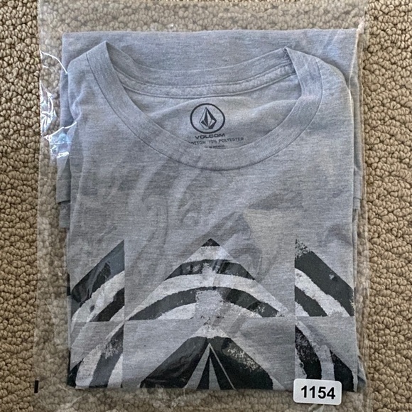 VOLCOM Stone Black & White Logo Skate Tee Shirt Men L Large - Picture 5 of 5